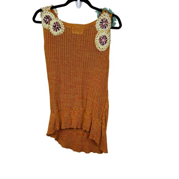 Edie Crochet Neck Sweater M Cottagecore Scandi Girl Coastal Boho - Picture 4 of 8